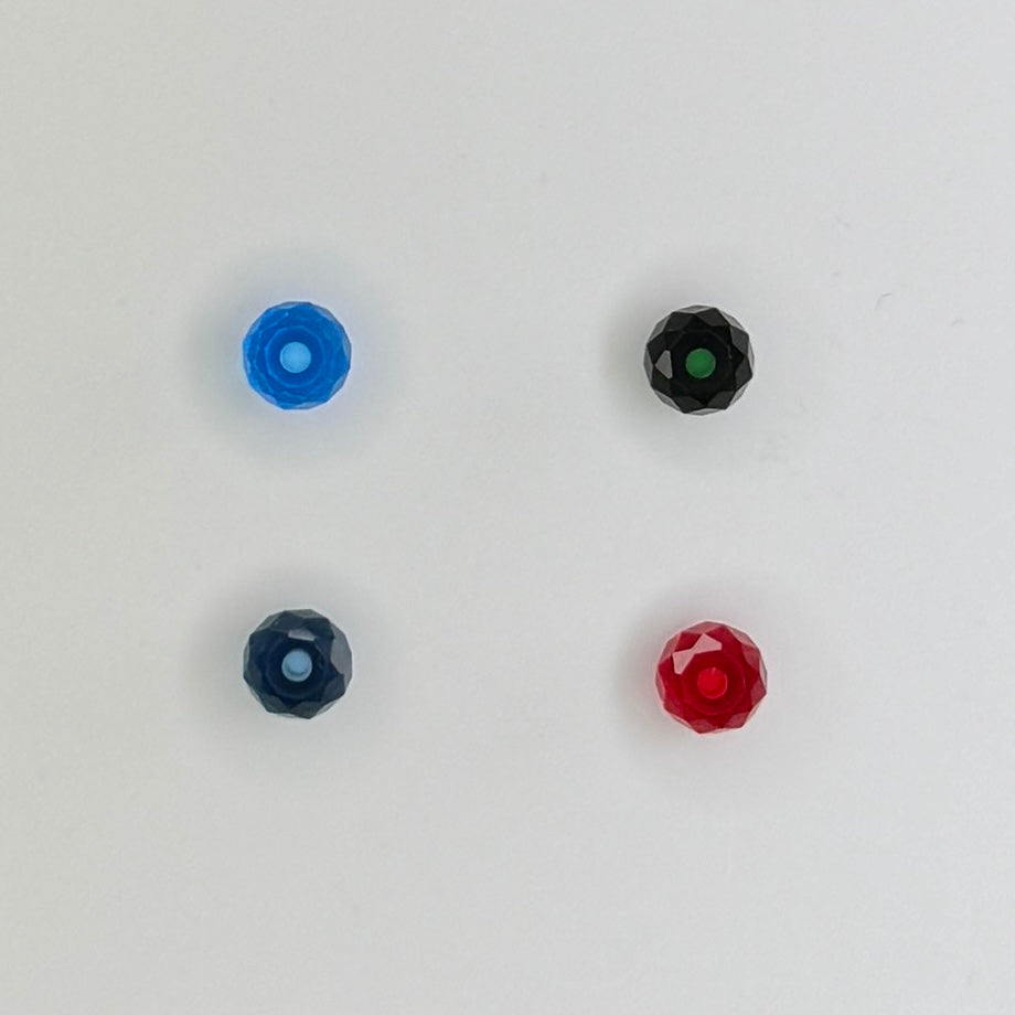 Flattened Ball Faceted & Drilled