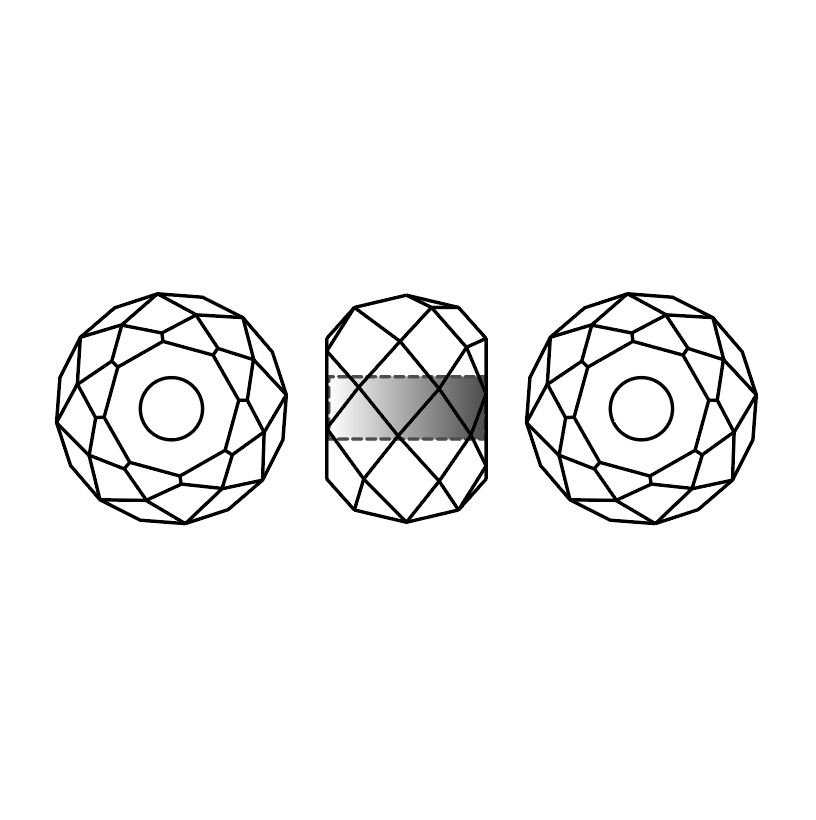 Flattened Ball Faceted & Drilled