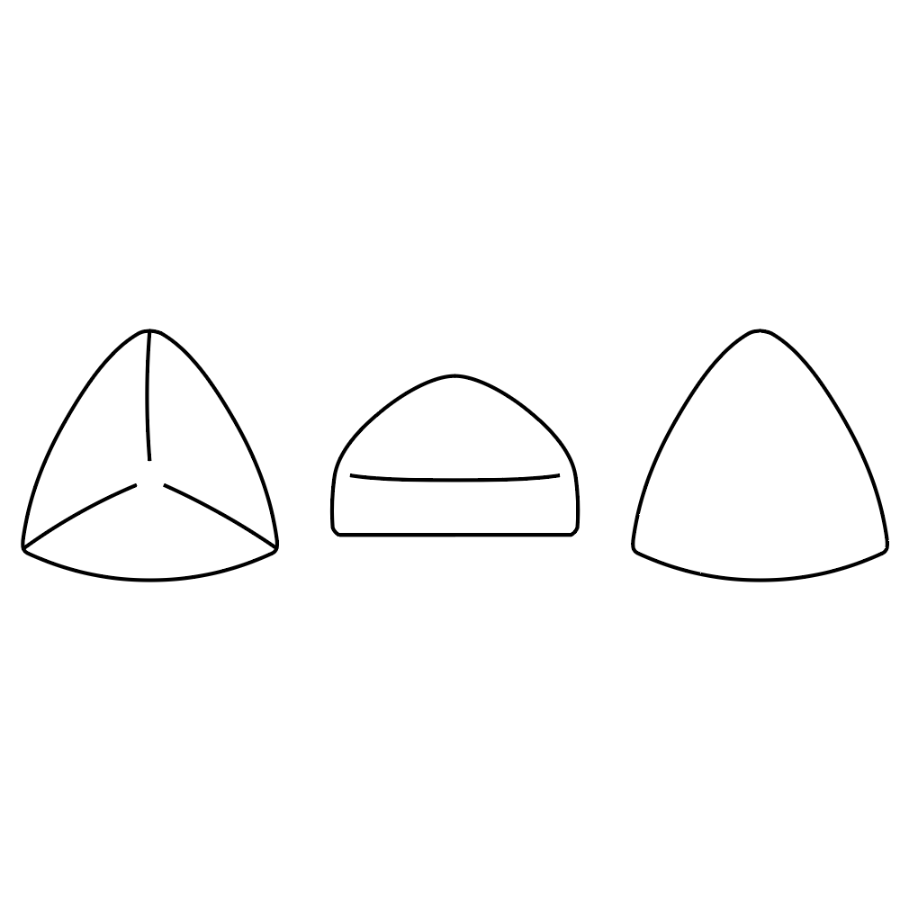 Flat Back Triangular Cabochon